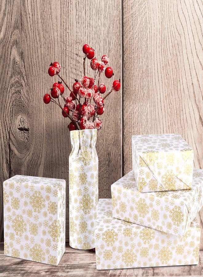 MIAHART 100 Gold Christmas Snowflake Tissue Paper Sheets 50 * 35cm Christmas Wrapping Paper for DIY and Craft Gift Bags Decorations(Gold) - Image 5